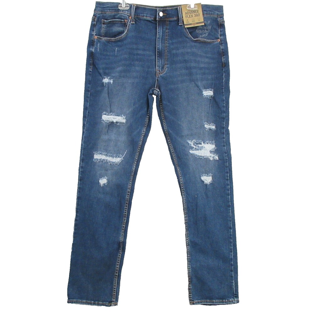 Foundry Mens Jeans Size 38X35 Dark Indigo Athletic Fit Denim Cotton Blend New